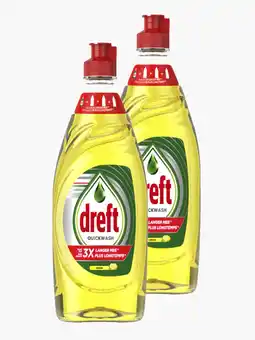 Flink Dreft Afwasmiddel platinum quick wash lemon 350ml x2 aanbieding