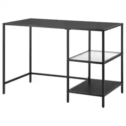 IKEA VittsjÖ Bureau, zwartbruin/glas, 110x60 cm aanbieding