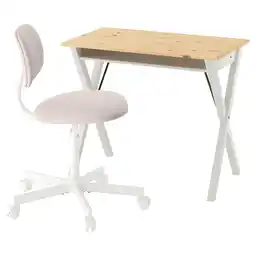 IKEA Bollpojke / bleckberget Bureau en stoel, wit/oranje-bruin aanbieding