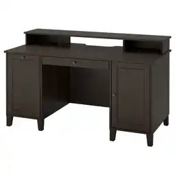 IKEA Zwart idanÄs bureau, hout, rechthoekig, opbergen, laden, planken aanbieding
