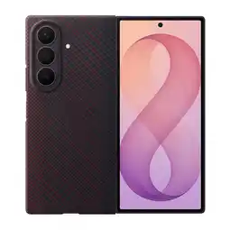 MediaMarkt Samsung Carbon Magnet Telefoonhoesje Voor Samsung Z Fold8 Ultra Rood aanbieding