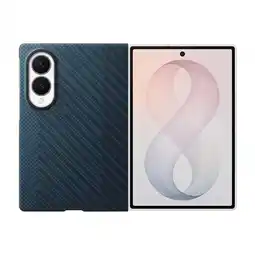 MediaMarkt Samsung Carbon Magnet Telefoonhoesje Voor Samsung Galaxy Z Fold8 Blauw aanbieding