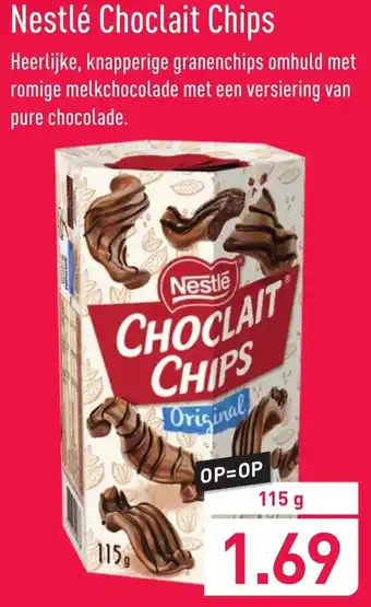 ALDI Nestle Choclait Chips 115g aanbieding