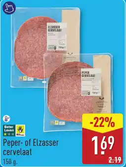 ALDI Peper of Elzasser cervelaat aanbieding