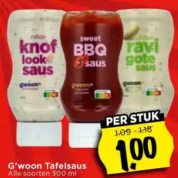 Vomar Voordeelmarkt G'woon Tafelsaus aanbieding