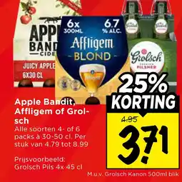 Vomar Voordeelmarkt Apple Bandit, Affligem of Grol- sch aanbieding