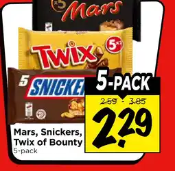 Vomar Voordeelmarkt Mars, Snickers, Twix of Bounty aanbieding