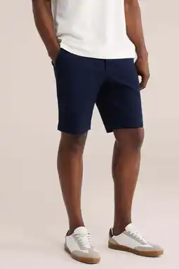 Wehkamp WE Fashion regular chino short donkerblauw aanbieding