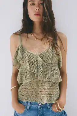 Wehkamp Mango top met ruches - groen aanbieding