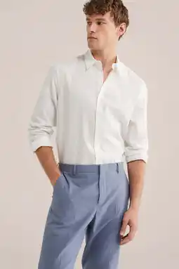 Wehkamp WE Fashion regular casual overhemd met linnen wit aanbieding