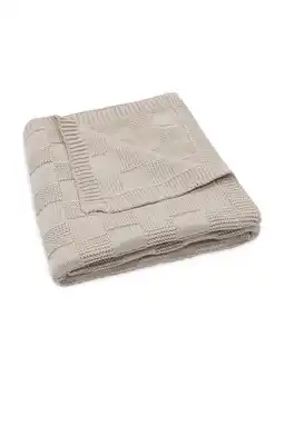 Wehkamp Jollein wiegdeken Box Knit Warm Sand beige aanbieding