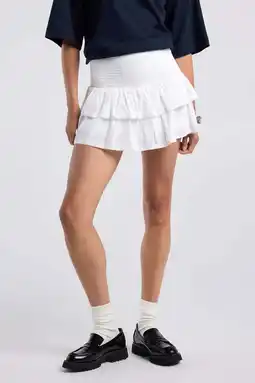 Wehkamp America Today mini rok met ruches - wit aanbieding