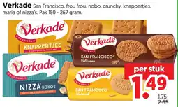 Dekamarkt Verkade San Francisco, frou frou, nobo, crunchy, knappertjes, maria of nizza's aanbieding