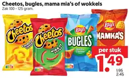 Dekamarkt Cheetos, bugles, mama mia's of wokkels aanbieding