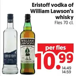Dekamarkt Eristoff vodka of William Lawson's whisky aanbieding