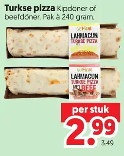 Dekamarkt Turkse pizza Kipdöner of beefdöner aanbieding