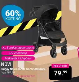 Van Asten BabySuperstore Novi Buggy Novi Grande Go V2 All Black aanbieding