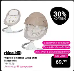 Van Asten BabySuperstore Wipstoel Chipolino Swing Brida Macademia aanbieding