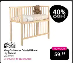 Van Asten BabySuperstore Wieg Co-Sleeper Colorfull Home Lily Natural aanbieding