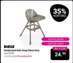 Van Asten BabySuperstore Kinderstoel Dolu Hoog Stone Grey aanbieding