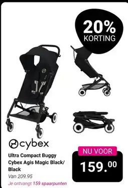 Van Asten BabySuperstore Ultra Compact Buggy Cybex Agis Magic Black / Black aanbieding