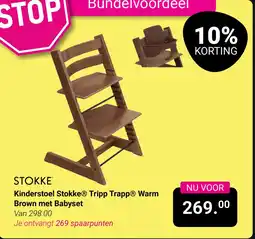 Van Asten BabySuperstore Kinderstoel Stokk, Tripp Trapp, Warm Brown met Babyset aanbieding