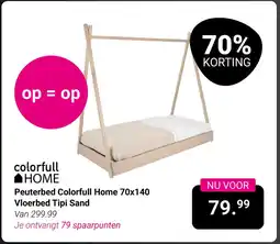 Van Asten BabySuperstore Peuterbed Colorfull Home Vloerbed Tipi Sand aanbieding
