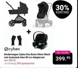 Van Asten BabySuperstore Kinderwagen Cybex Eos Basic Moon Black met Autostoel Aton B2 en Adapterset aanbieding