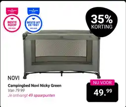 Van Asten BabySuperstore Campingbed Novi Nicky Green aanbieding