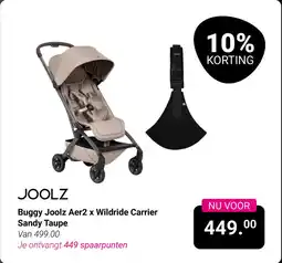 Van Asten BabySuperstore Buggy Joolz Aer2 x Wildride Carrier Sandy Taupe aanbieding