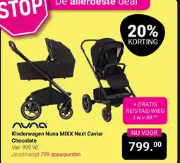 Van Asten BabySuperstore Kinderwagen Nuna MIXX Next Caviar Chocolate aanbieding