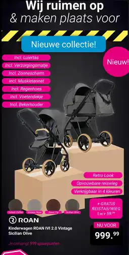 Van Asten BabySuperstore Kinderwagen Roan IVI 2.0 Vintage Sicilian Olive aanbieding