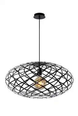 Bol.com Lucide WOLFRAM - Hanglamp - Ø 65 cm - 1xE27 - Zwart aanbieding
