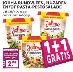 Coop Johma rundvlees-, huzaren en/of pasta pestosalade aanbieding