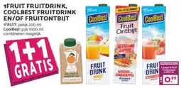 Coop 1fruit fruitdrink, coolbest fruitdrink en/of fruitontbijt aanbieding