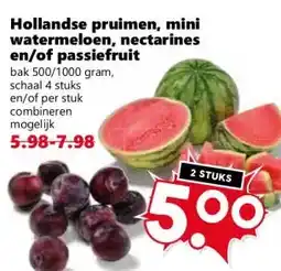 Coop Hollandse pruimen, mini watermeloen, nectarines en/of passiefruit aanbieding