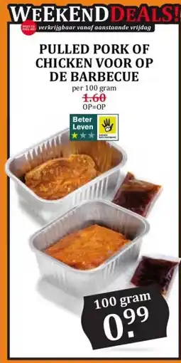 Coop Pulled pork of chicken voor op de barbecue aanbieding