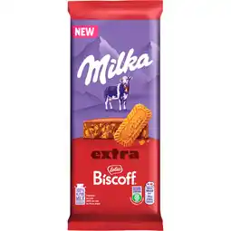 Dirk Milka Chocoladereep biscoff extra aanbieding