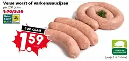Coop Verse worst of varkenssaucijzen aanbieding
