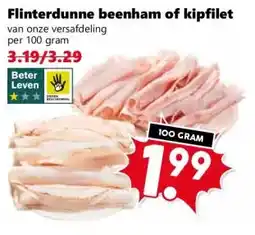 Coop Flinterdunne beenham of kipfilet aanbieding