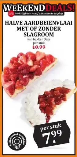 Coop Halve aardbeienvlaai met of zonder slagroom aanbieding