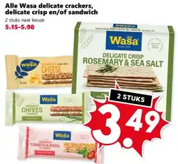 Coop Alle wasa delicate crackers, delicate crisp en/of sandwich aanbieding