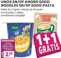 Boon`s Markt UNOX EN/OF KNORR GOOD NOODLES EN/OF GOOD PASTA aanbieding