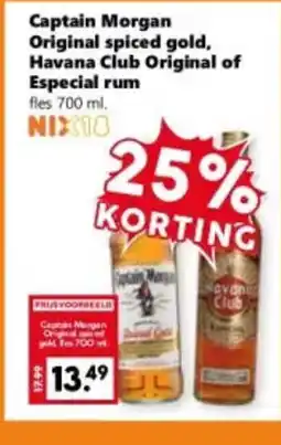 Coop Captain morgan original spiced gold, havana club original of especial rum aanbieding