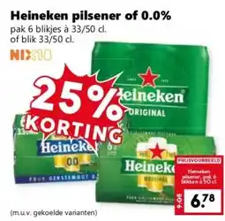 Coop Heineken pilsener of 0.0% aanbieding