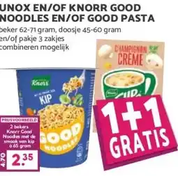 Boon`s Markt UNOX EN/OF KNORR GOOD NOODLES EN/OF GOOD PASTA aanbieding