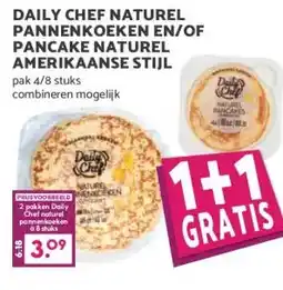 Boon`s Markt DAILY CHEF NATUREL PANNENKOEKEN EN/OF PANCAKE NATUREL AMERIKAANSE STIJL aanbieding