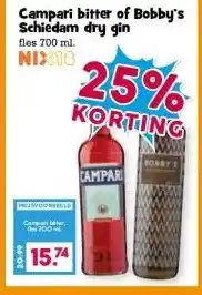Boon`s Markt Campari bitter of Bobby's Schiedam dry gin aanbieding