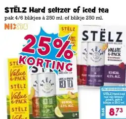 Boon`s Markt STËLZ Hard seltzer of iced tea aanbieding