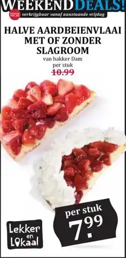 Boon`s Markt HALVE AARDBEIENVLAAI MET OF ZONDER SLAGROOM aanbieding